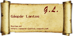 Gáspár Lantos névjegykártya